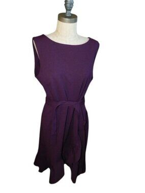 Calvin Klein Size 14 Purple STRETCH Professional Dress EUC